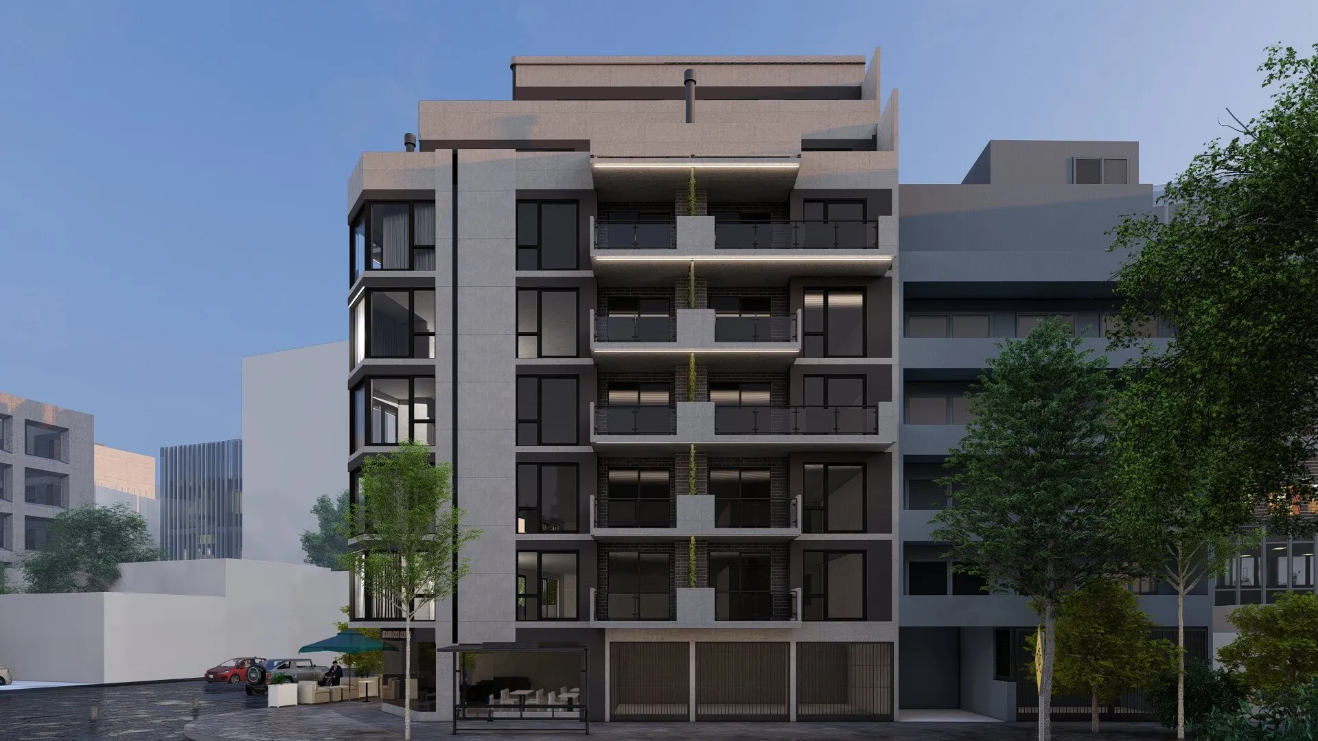 Render de la fachada lateral